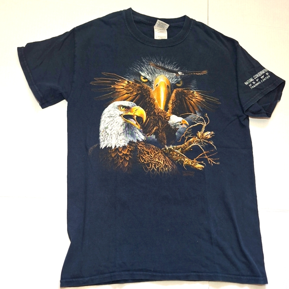 Vintage 90's Find 13 Bald Eagle Tshirt Conservation Center Mens Sz Small